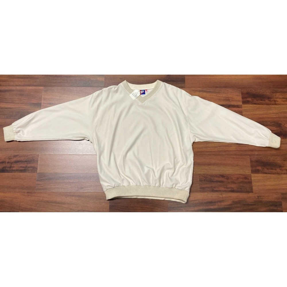 VTG TAIL Golf Mens‎ Large Windbreaker Pullover Beige NWT Side Pockets